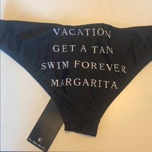 Wildfox Black Bikini Take Me on Vacation Bottoms